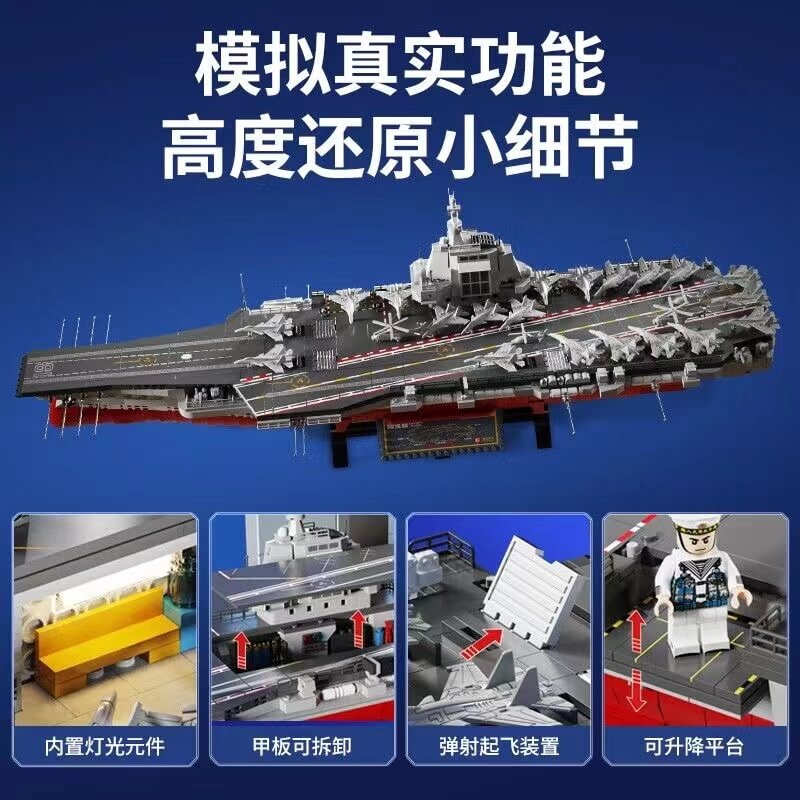 Sembo 202080 Fujian Aircraft Carrier Building Blocks Set - Chinese Navy Model Toy for Collectors & Military Enthusiasts - Perfect for Display, Gifts & STEM Education