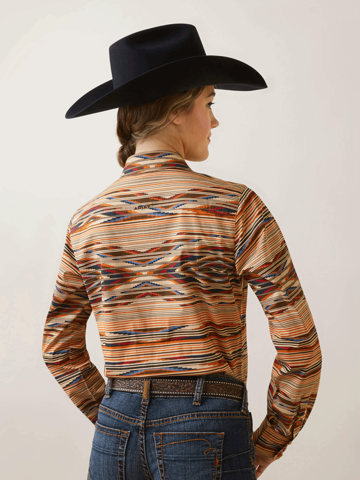 Ariat Women's Kirby Stretch Shirt - Sunset Saltillo Tan - Comfortable Western Shirt for Riding, Work & Casual Wear