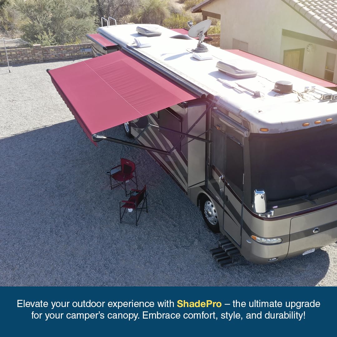 Shade Pro RV Awning Replacement Fabric - 18ft Heavy Duty Vinyl Canopy (17'2