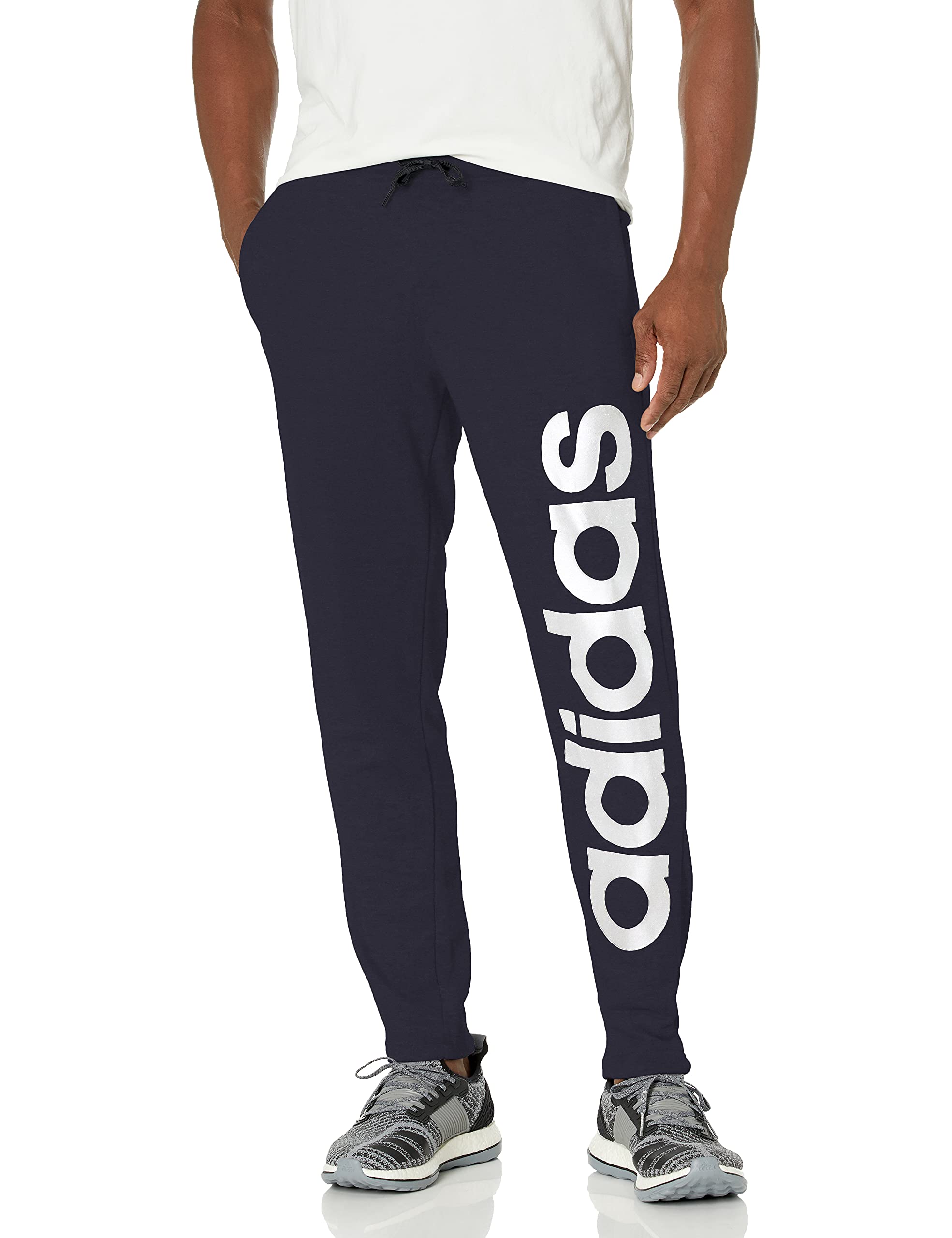 **Adidas Men's Essentials 3-Stripes Tapered Track Pants - Lightweight Fleece Joggers for Running, Gym & Casual Wear**