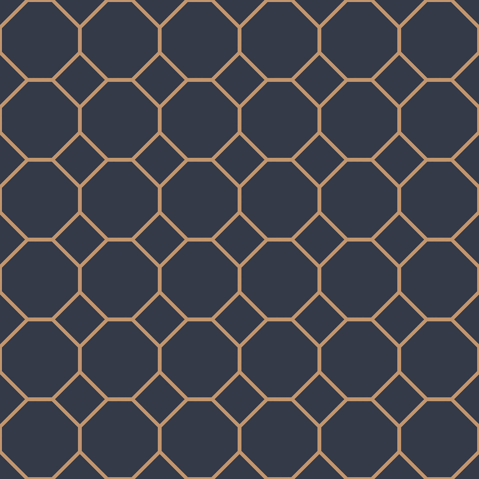 Sample Beehive Navy/Gold Wallpaper - Just Kitchens Collection | Vintage-Inspired Peel & Stick Wallpaper for Kitchen, Bathroom, or Accent Wall Decor