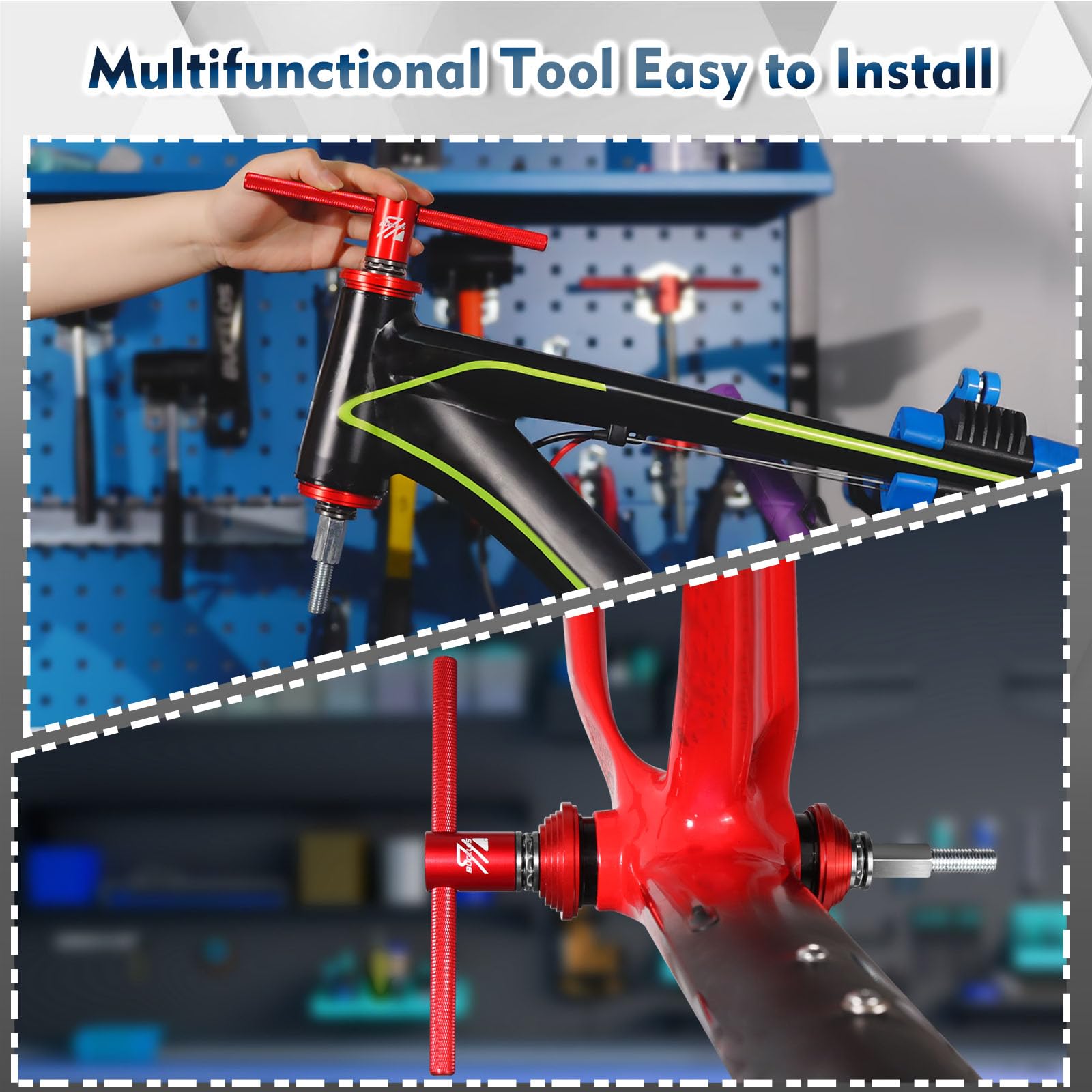 BUCKLOS Bike Headset Press Tool - Bottom Bracket Installation Kit with Bearing Press - Compatible with Most Bicycle Headsets & Press-Fit Bottom Brackets - Perfect for DIY Bike Repair & Maintenance at Home or Shop