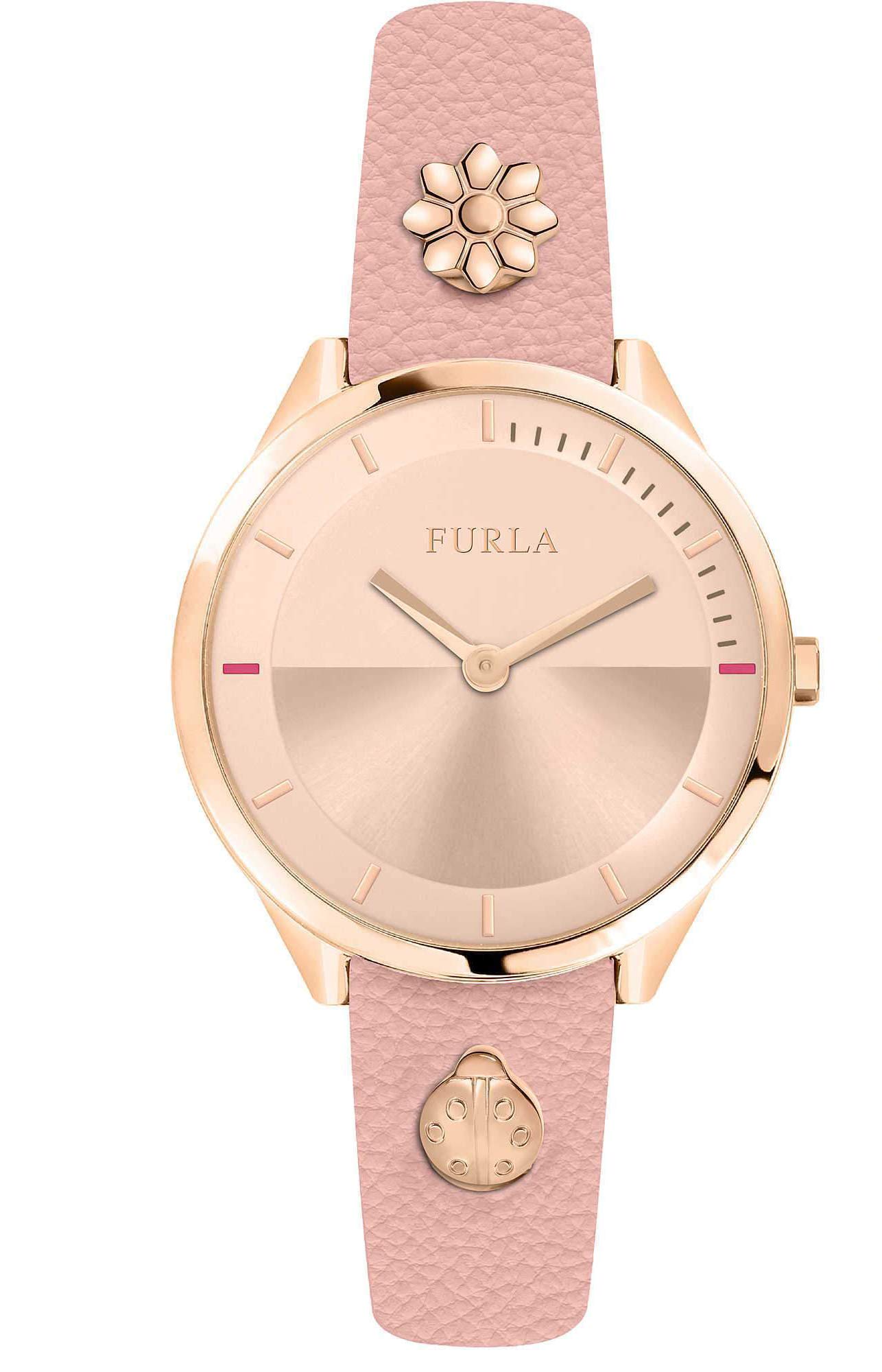 Furla Women's Rose Gold Pin Dial Pink Leather Calfskin Watch - Elegant Dress Watch for Women, Perfect for Office, Party & Special Occasions