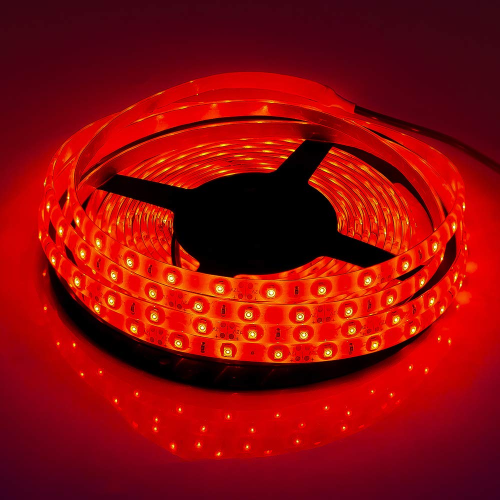 16.4ft LED Strip Lights 300 LEDs 2835 SMD Flexible Light Strips for Home, Kitchen, Bedroom, Bar Decor - Red (Power Supply Not Included) - Perfect for Accent Lighting, Under Cabinet Lighting, and Party Decorations