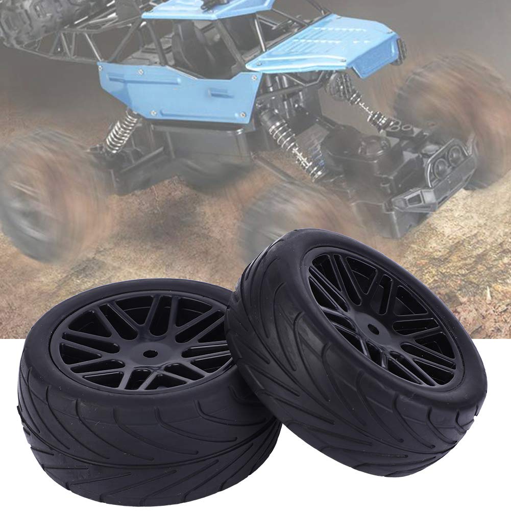 Natruss Universal 1/10 Scale RC Car Wheels & Tires - 85mm Durable Wear-Resistant Tires for Remote Control Crawler & Climbing Vehicles (Black) - Perfect for Off-Road RC Racing & Trail Adventures
