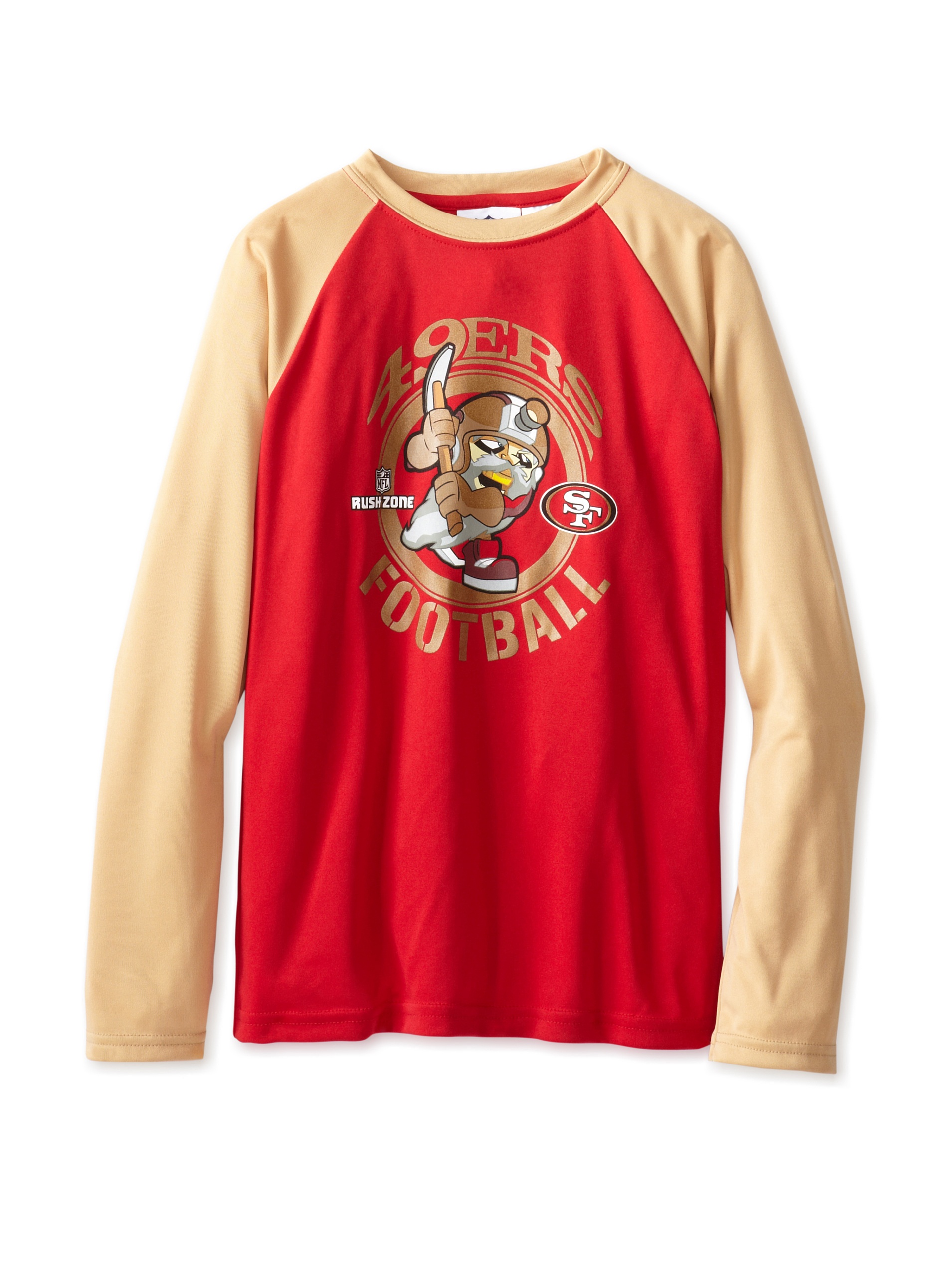 NFL San Francisco 49ers Boys' Long Sleeve Raglan Tee - Youth Football Jersey for Game Day & Fan Apparel - Perfect for Football Season, Tailgating & School Spirit Wear