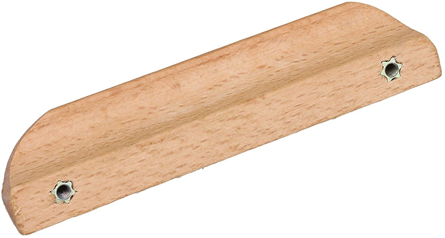 5PCS Wood Cabinet Handles - Clear Coated Drawer Pulls for Kitchen & Wardrobe