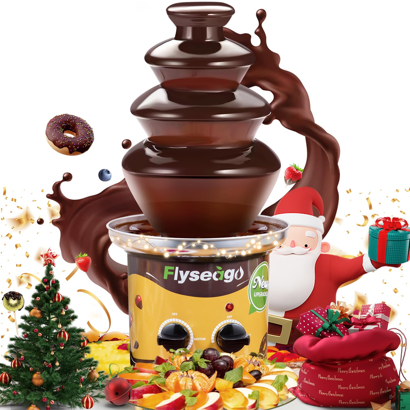 4-Tier Chocolate Fountain Machine for Parties & Events - 3-Tier Mini Chocolate Fountain for Home & Small Gatherings - Perfect for Weddings, Birthdays, and Dessert Displays