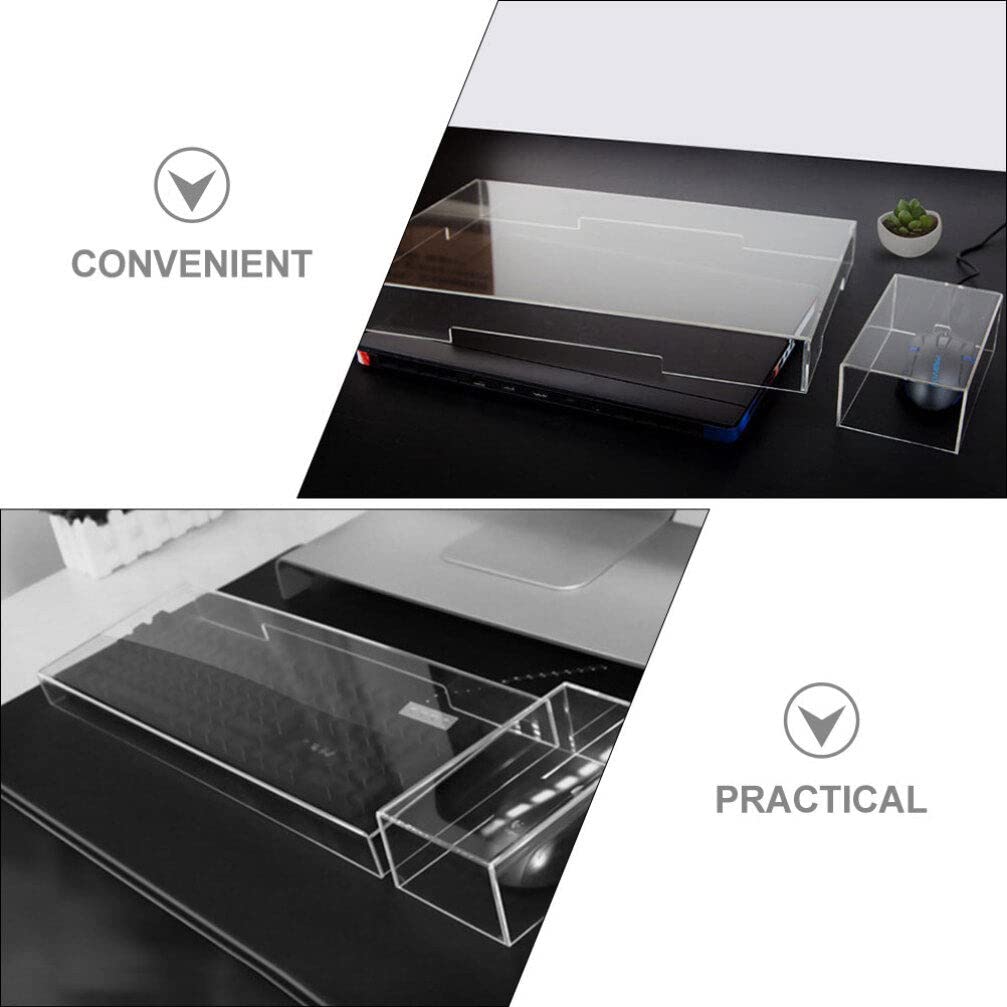 2Pcs Clear Acrylic Mouse Cover Protector for Laptop & Computer - Anti-Dust Transparent Wireless Mouse Case - Perfect for Gaming, Office Work & Home Use
