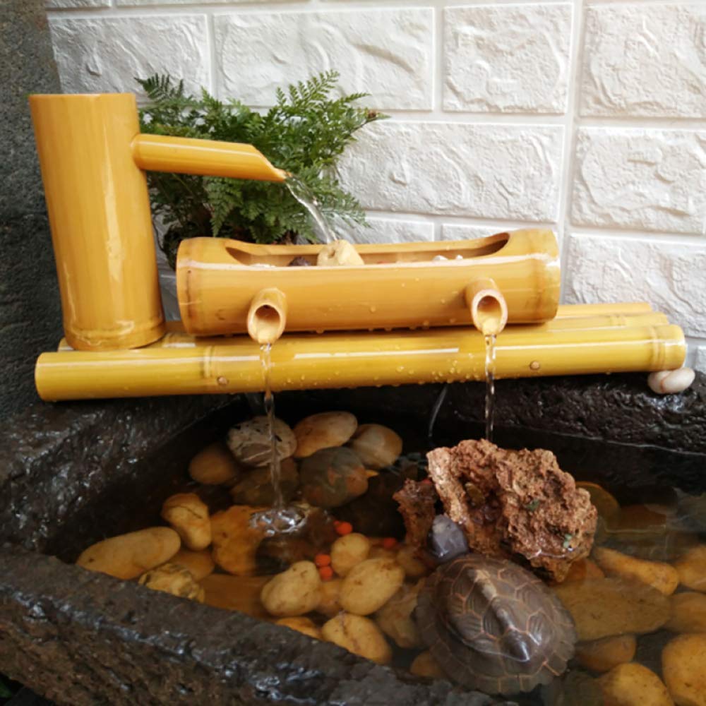 JYCCH Handmade Bamboo Water Fountain with Pump - Zen Garden Decor, Outdoor Relaxation Fountain for Patio, Backyard & Meditation Spaces