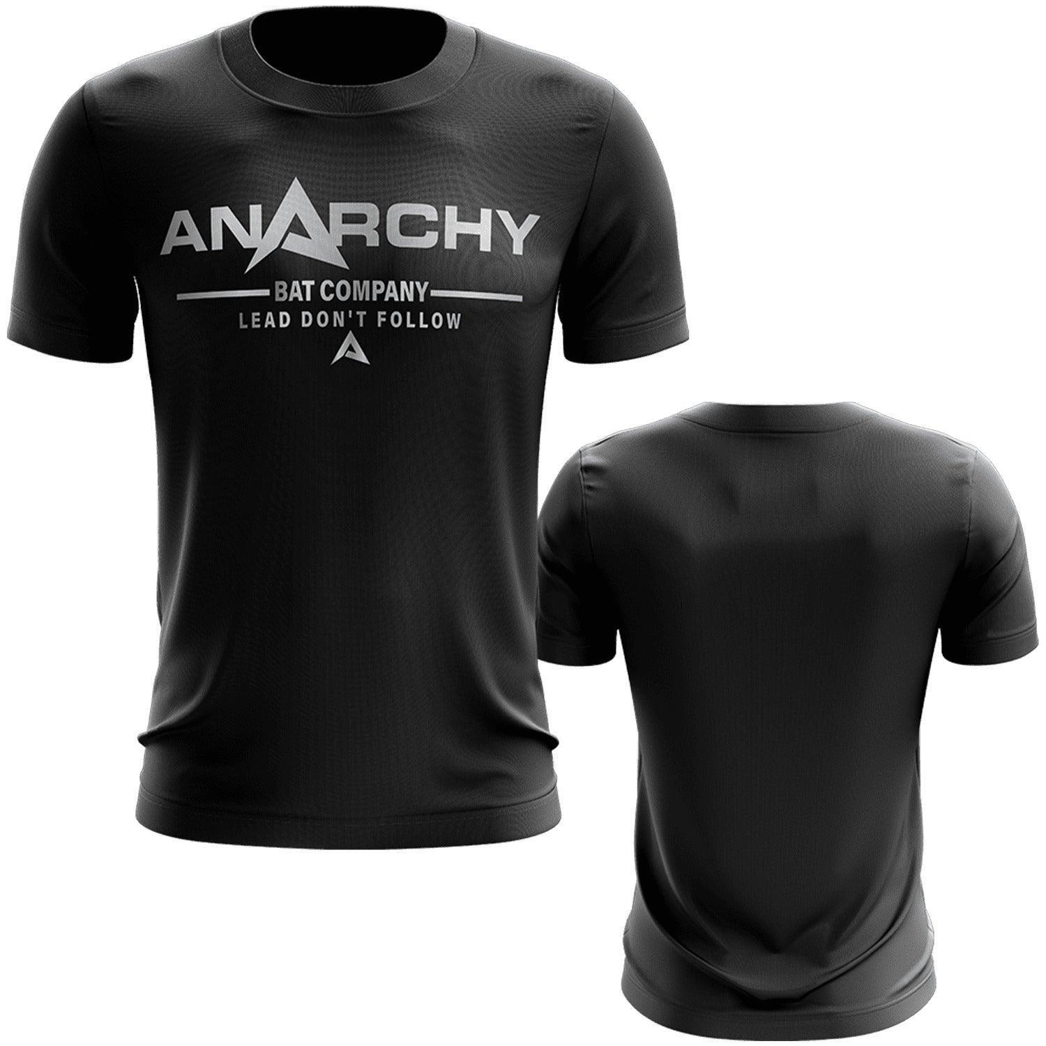 Anarchy EVO Tech™ Men's Short Sleeve T-Shirt - Black & Silver Performance Shirt for Gym, Workout & Casual Wear