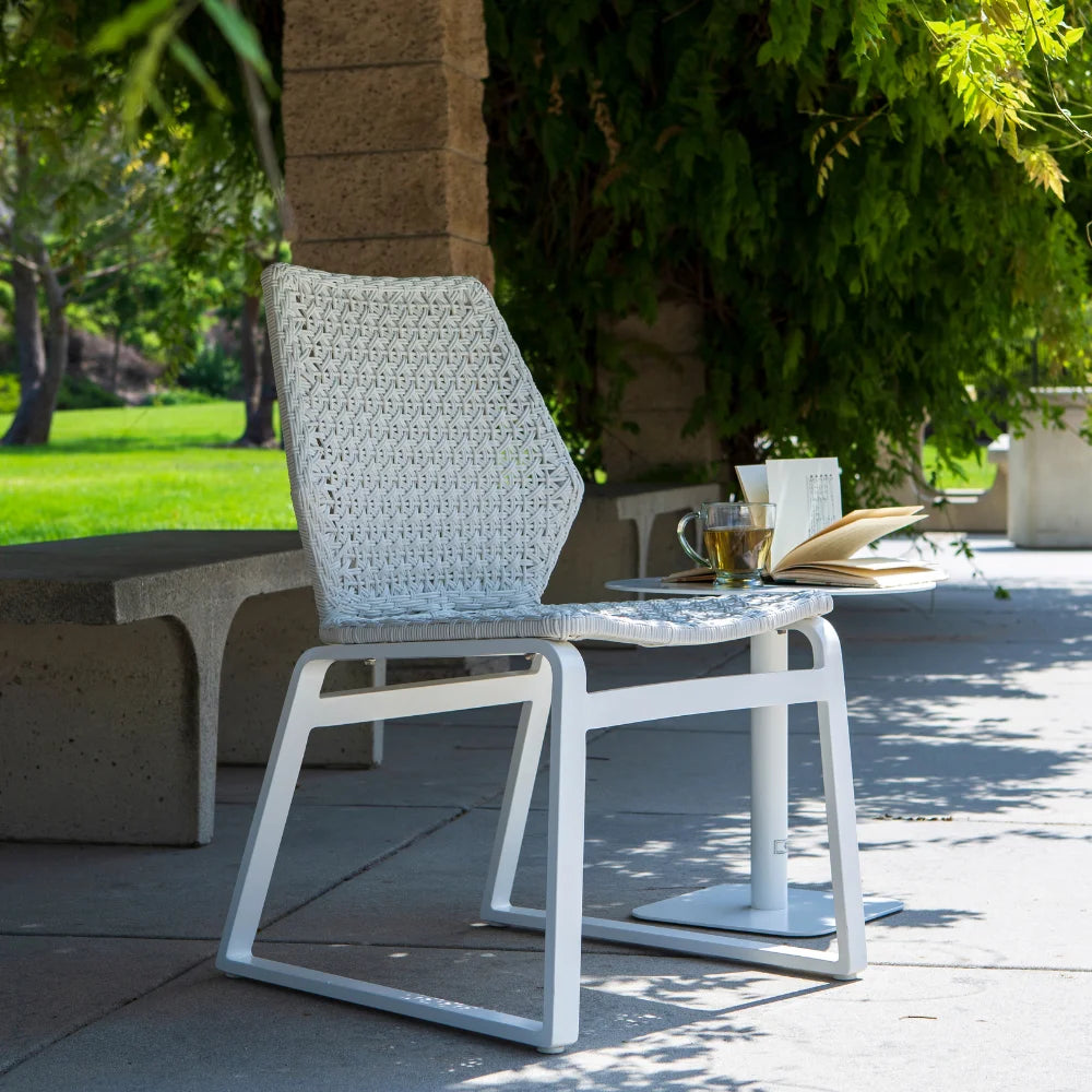 Adriano Aluminum Outdoor Wicker Dining Chairs Set of 2 - Patio Furniture for Garden, Poolside, and Backyard Dining - Weather-Resistant & Comfortable Seating