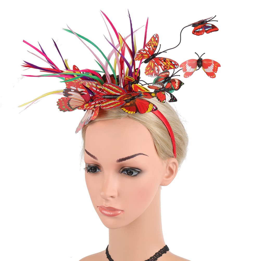 Uonlytech Purple Butterfly Headband for Women - Elegant Hair Accessories, Costume Headpiece, Fascinator Hat for Tea Party, Derby, Fairy Fashion & Special Occasions