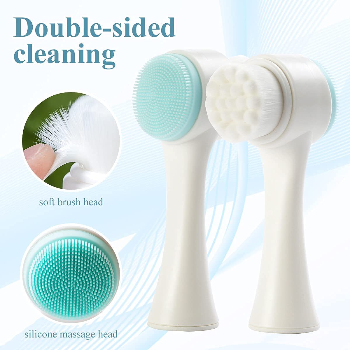 Primetan Face Brush - Soft Bristle Exfoliating Cleansing Brush for Deep Pore Cleansing & Skin Massage | Blackhead & Dirt Remover | Gentle Facial Scrubber for Acne Prone & Sensitive Skin | Perfect for Daily Skincare Routine & Spa Treatments (Pink)