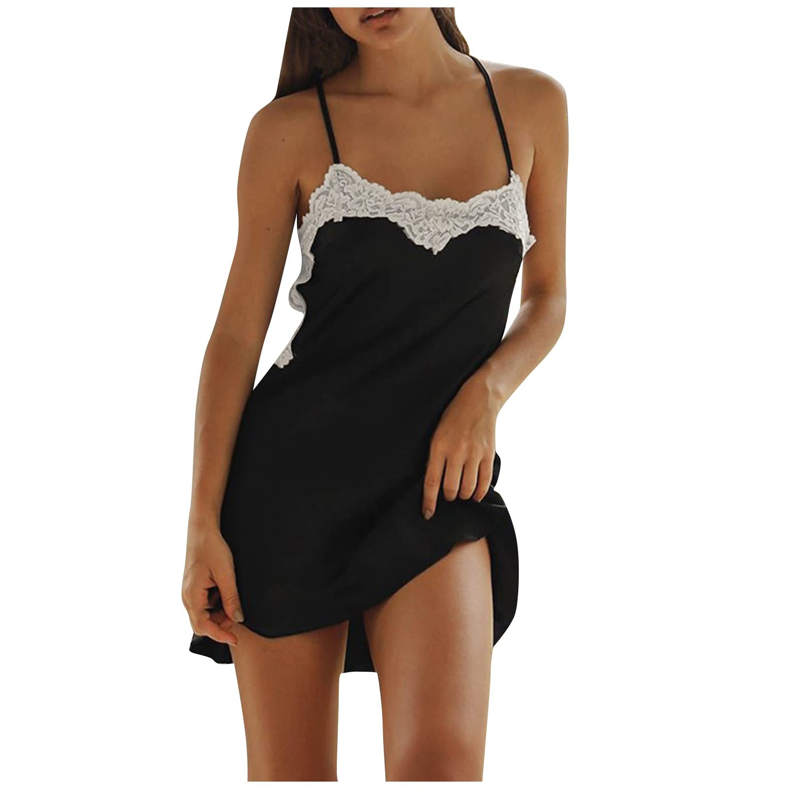 Eaktool Women's Summer Dresses - Sleeveless Lace Halter for Beach & Party