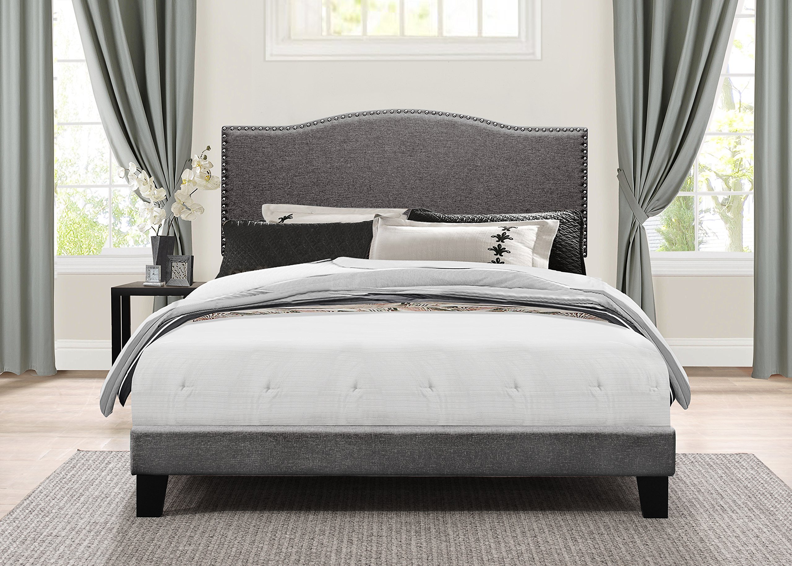 Hillsdale Furniture Kiley Full Size Bed Frame in Stone Finish - Modern Bedroom Furniture for Home & Guest Room Decor