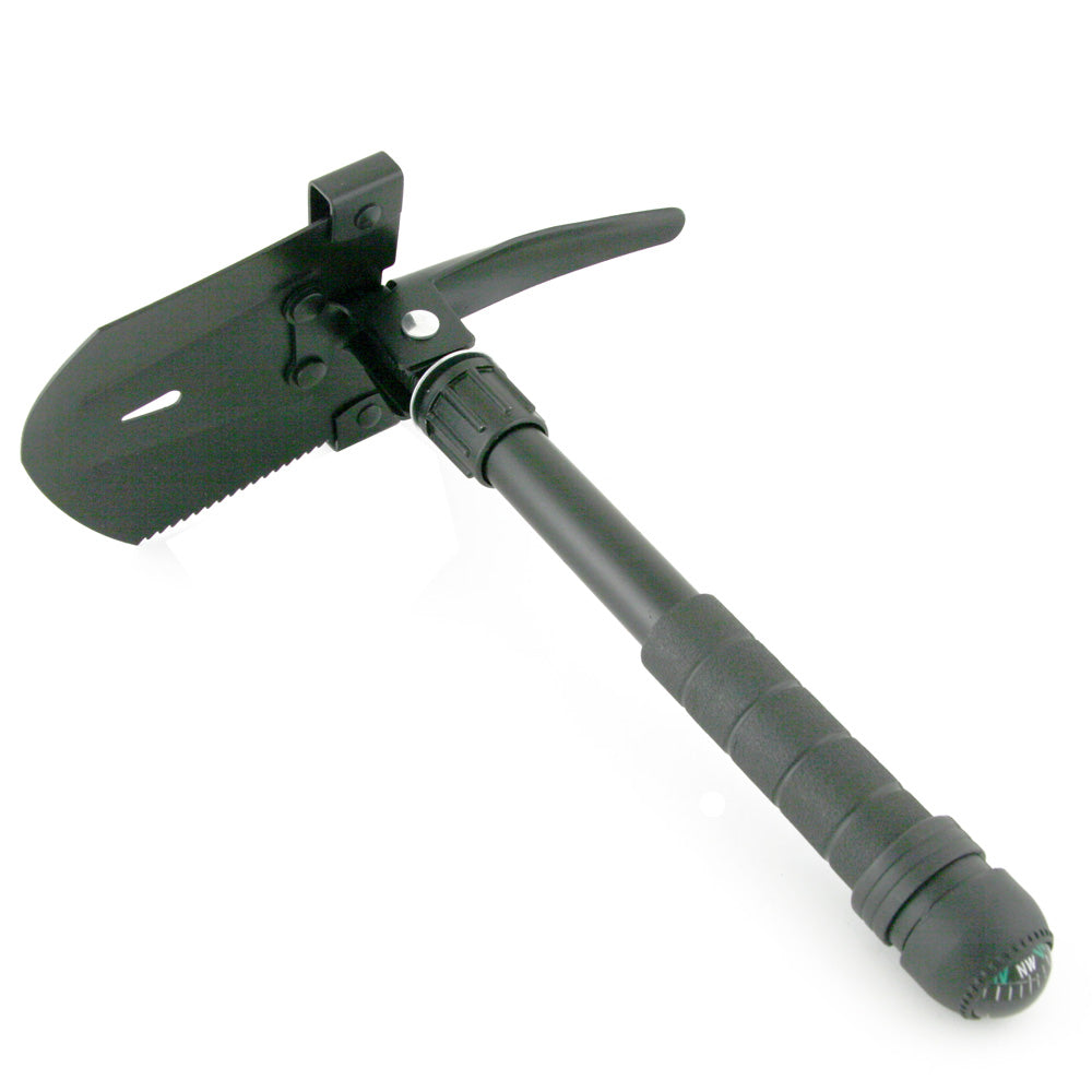 11-in-1 Multifunctional Folding Shovel - Survival Camping Tool for Hiking, Emergency, Outdoor Adventures & Car Safety Kit