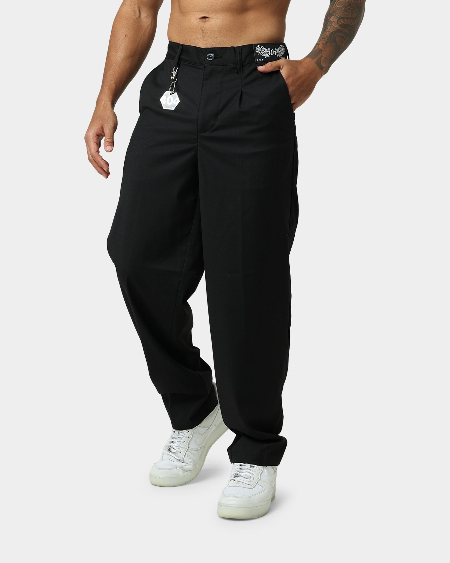 404 Liberty Baggy Trousers for Men - Loose Fit Casual Pants in Black | Streetwear, Hip Hop Style, Everyday Comfort Wear