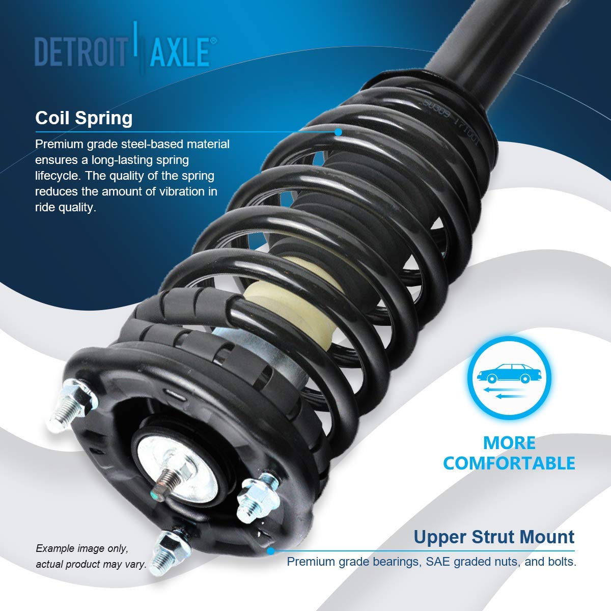 Detroit Axle Complete Strut Assembly Kit for 2000-2005 Hyundai Sonata & Kia Optima Magentis - 4 Struts with Coil Springs & Sway Bar Links - Front & Rear Suspension Replacement - Perfect for Smooth Ride & Enhanced Vehicle Stability on Roads