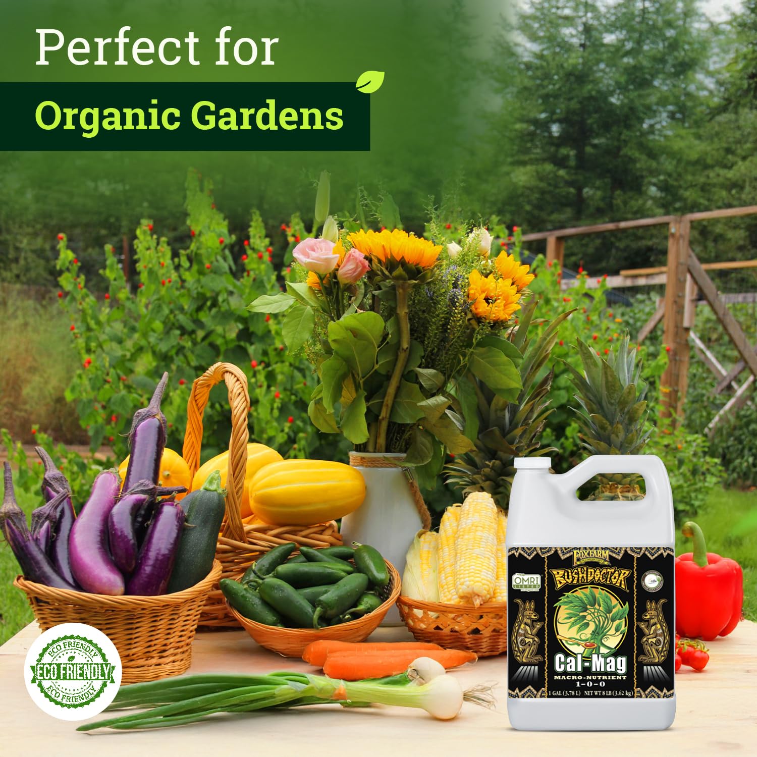 FoxFarm BushDoctor Cal-Mag Liquid Plant Supplement - 3% Calcium & 0.9% Magnesium for Healthy Growth - Prevents Blossom End Rot & Tip Burn in Vegetables, Fruits & Flowers - NPK 1-0-0 (1 Gallon) - Ideal for Hydroponics, Indoor & Outdoor Gardening