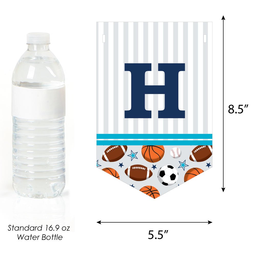 Big Dot of Happiness Go, Fight, Win Sports Birthday Party Bunting Banner - Cheerleading Team Decorations for Football, Basketball, Baseball Games & Birthday Celebrations - Happy Birthday Party Supplies