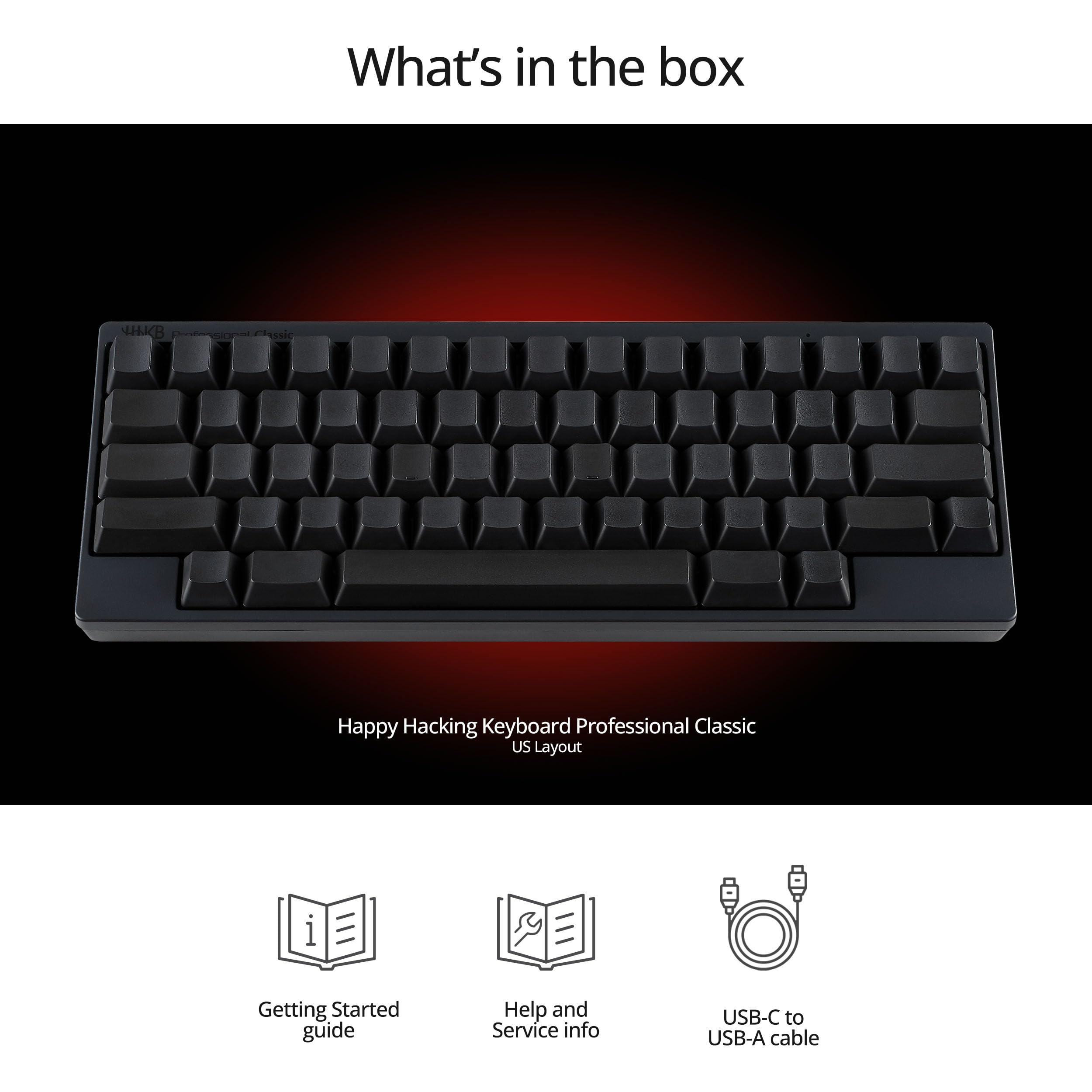 Happy Hacking Keyboard Professional Classic Wired USB Mechanical Keyboard for Mac & Windows - Charcoal Blank Keycaps with 2-Year Advance Exchange Warranty | Ideal for Programming, Typing & Office Work