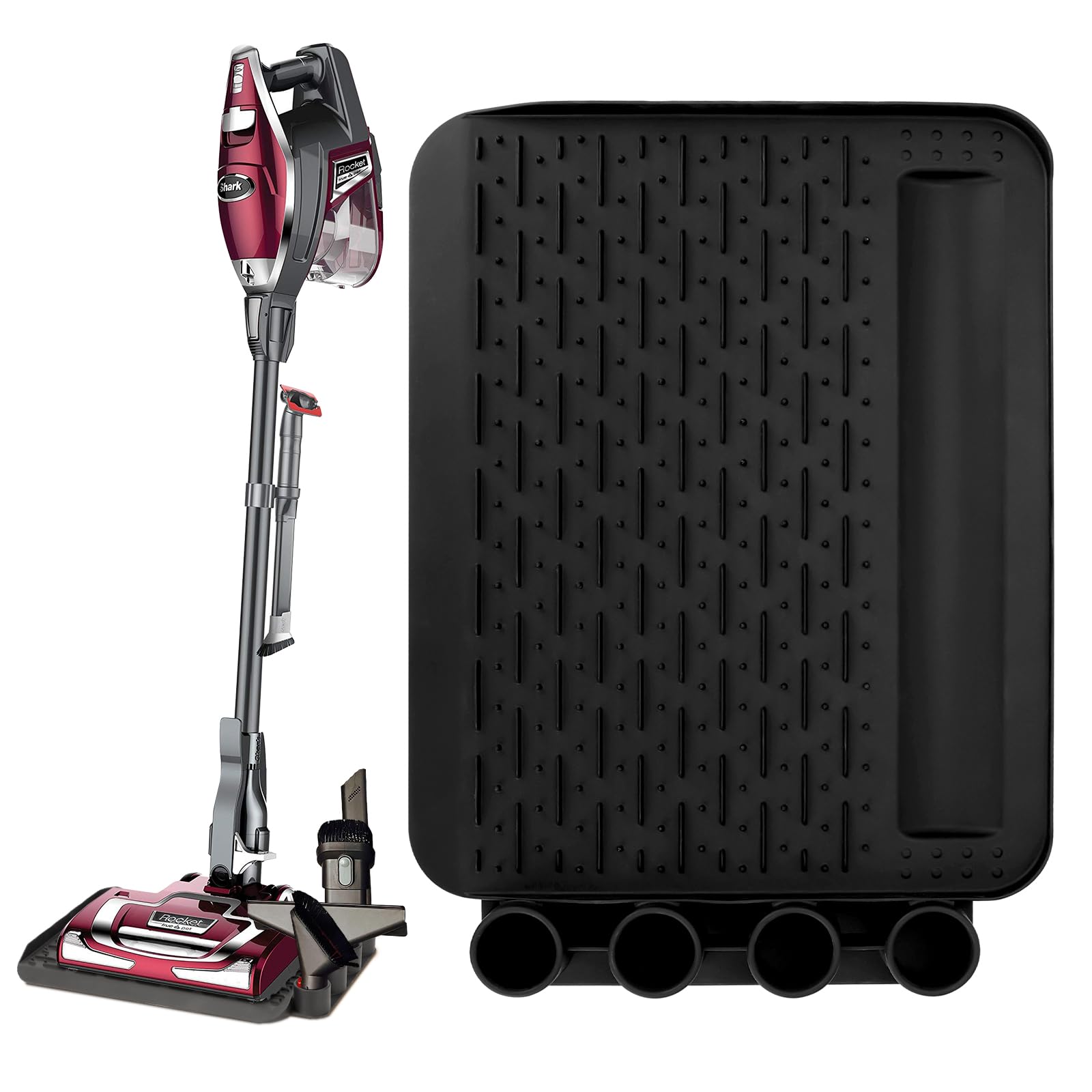 Vacuum Cleaner Stand - Universal Storage Docking Station Holder for Vacuums & Accessories with Non-Slip Silicone Mat (Black) | Perfect for Home, Office & Garage Organization