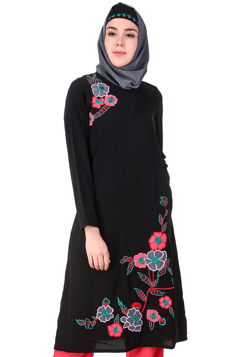 Floral Patchwork A-Line Tunic for Women - Boho Chic Blouse with Embroidery Details - Perfect for Summer Outfits, Beach Vacations & Casual Wear