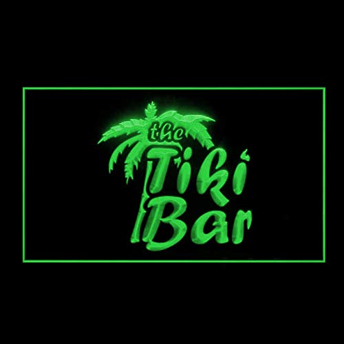 170058 Open Tiki Bar Pub Tent with LED Neon Sign - Perfect for Outdoor Parties, Beach Bars & Tropical Themed Events