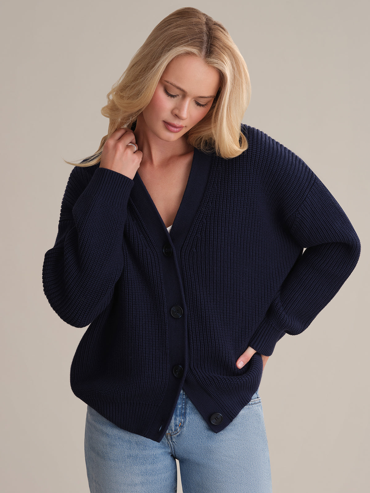 Emilia: Soft Cotton Cocoon Cardigan for Women | Cozy Oversized Sweater | Perfect for Lounge, Office & Fall Layering