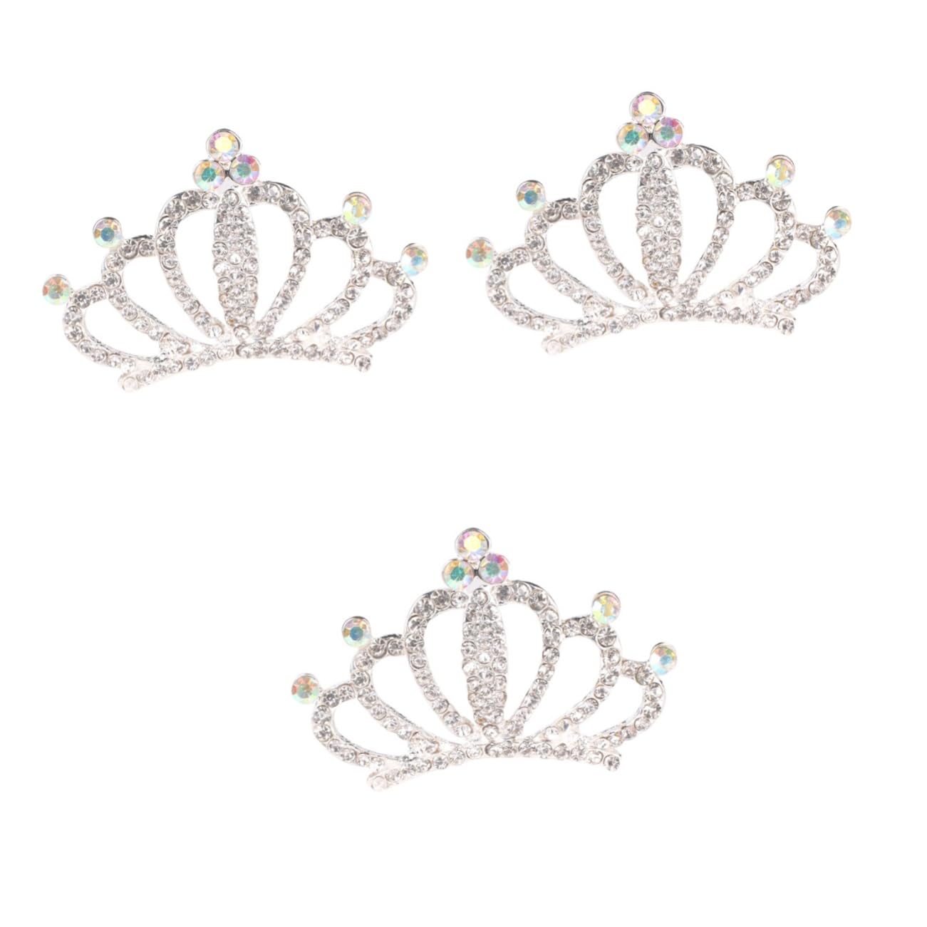 FOMIYES 3-Piece Pageant Crown Set - Flower Girl Tiara, Bridal Headband, Bachelorette Hair Accessories for Weddings, Birthday Parties & Special Events