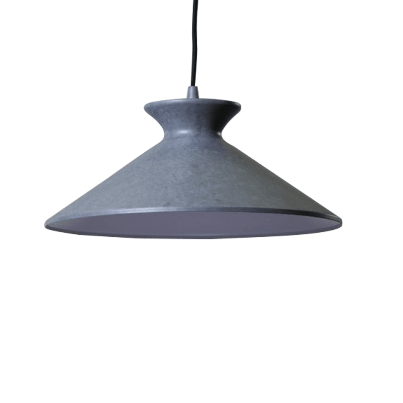 Belina Classic Metal Cone Cord Drop Pendant Light Fixture - Industrial Cement Finish - Perfect for Kitchen Island, Dining Room, and Bedroom Lighting