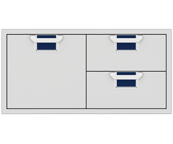 Aspire 42-Inch Double Drawer and Storage Door Combo - White Kitchen Cabinet with Ample Storage Space for Pantry, Bathroom or Garage Organization
