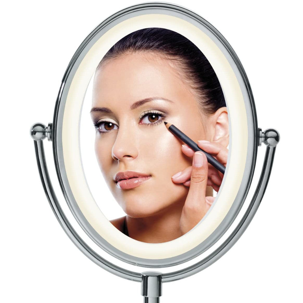 CONAIR LED Makeup Mirror 1X/7X Magnification 8.5 Inch with Touch Control - Perfect for Vanity, Bathroom & Travel (Model TGBE51LEDC)