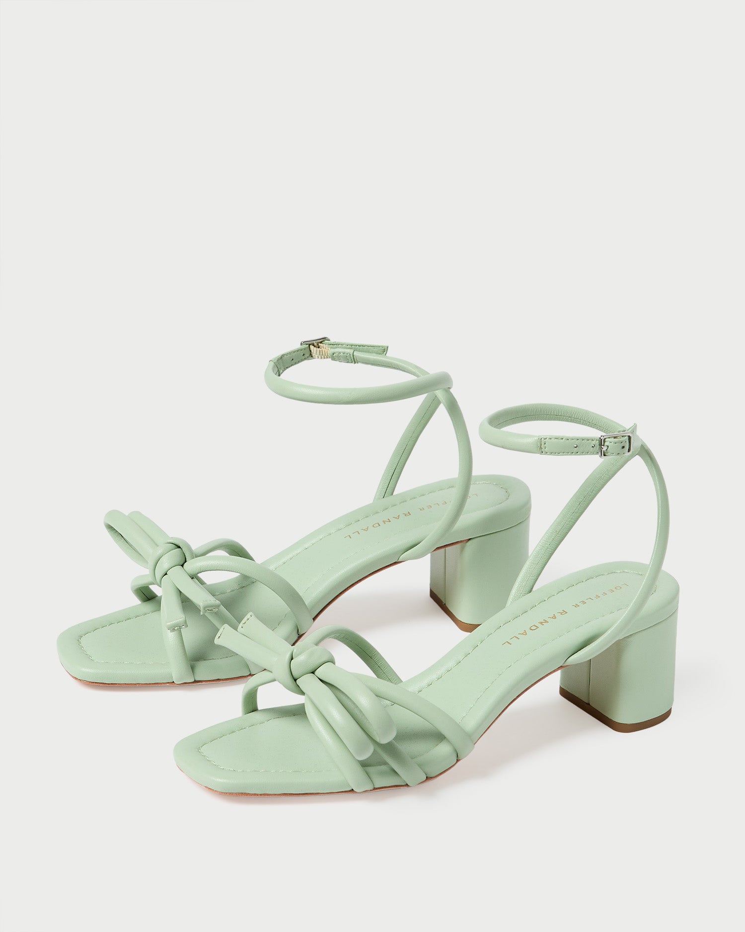 Mikel Mint Bow Mid Heel Sandals for Women - Comfortable Summer Dress Shoes with Ankle Strap - Perfect for Weddings, Parties & Office Wear