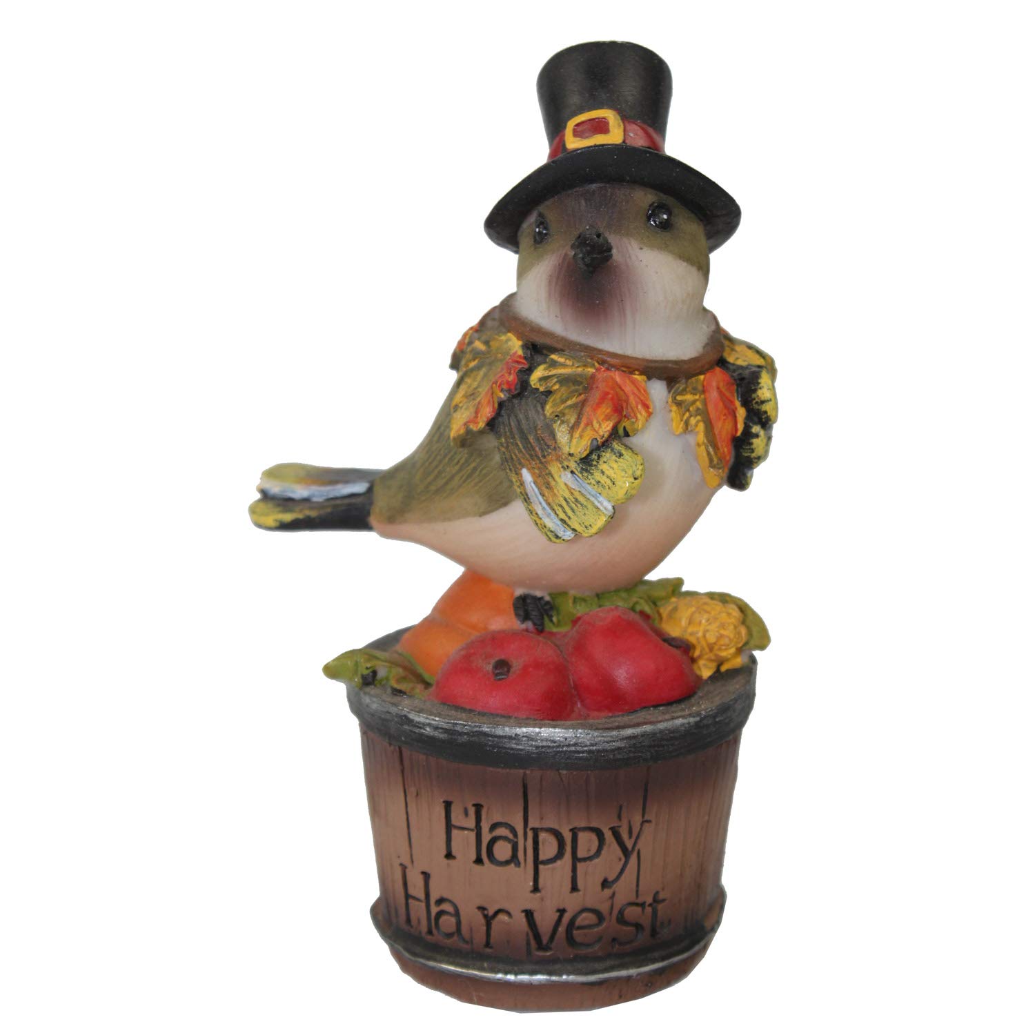 Happy Harvest Pilgrim Bird Decor - Thanksgiving & Fall Home Decorations for Table Centerpiece, Mantel, and Seasonal Display