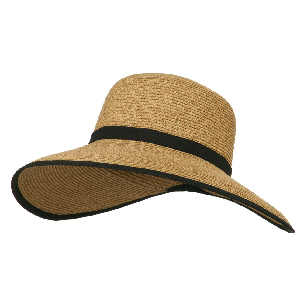 Jeanne Simmons UPF 50+ Sun Protection Gardening Hat with Ribbon Trim - Black for Women | Wide Brim Sun Hat for Outdoor Activities, Beach, Hiking & Yard Work