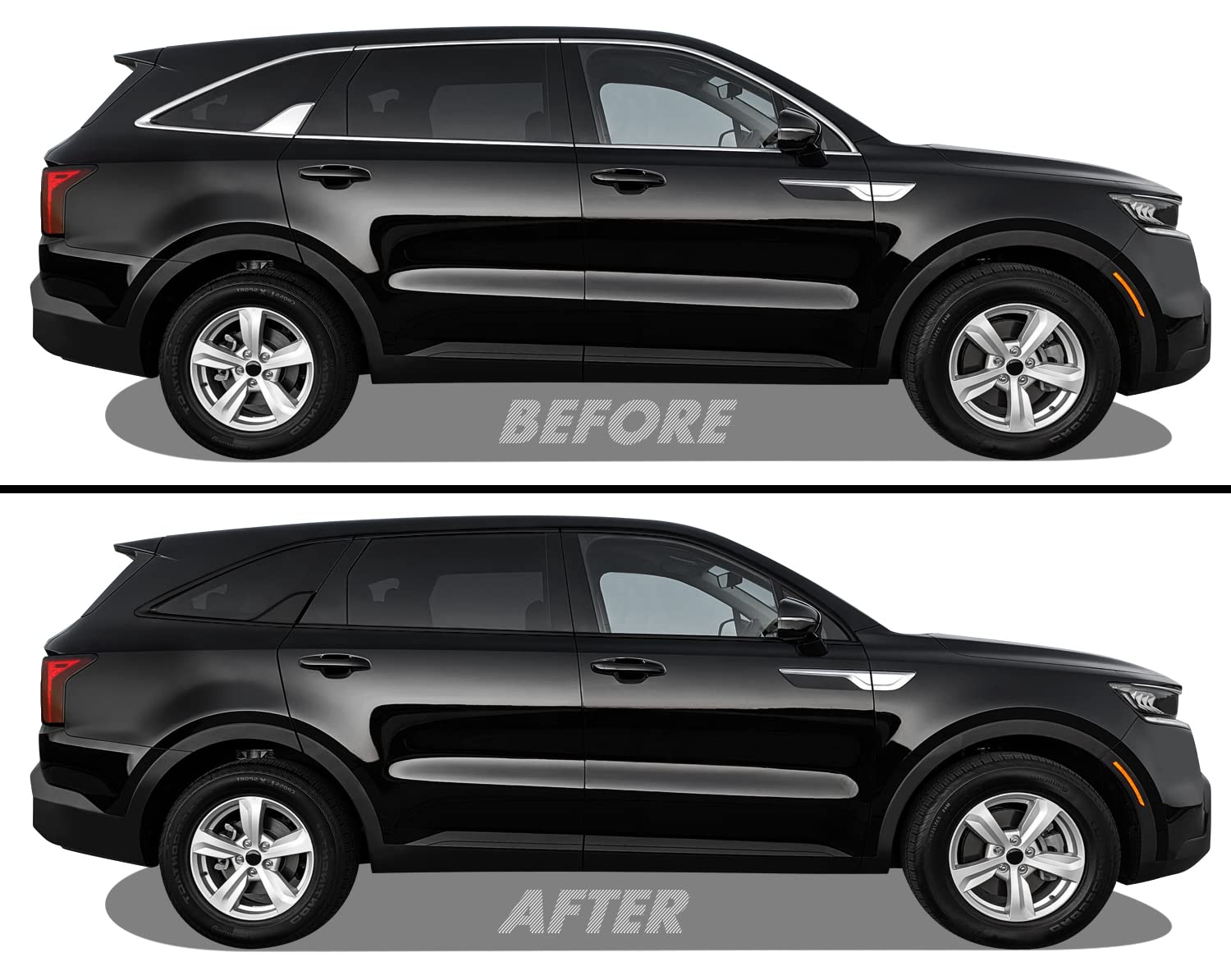 SlickMod Matte Black Chrome Delete Vinyl Overlay Kit for 2021-2023 Kia Sorento Window Trim - DIY Car Exterior Upgrade for Sleek Look & UV Protection | Perfect for Customization, Car Shows & Daily Driving