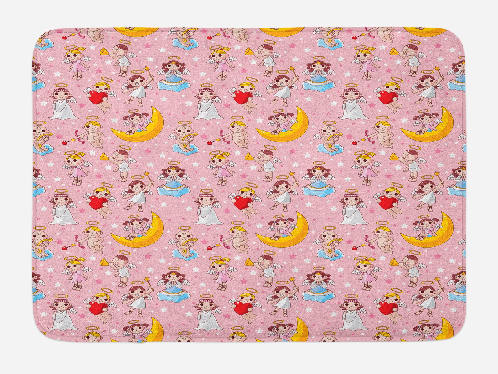 Ambesonne Angel Bath Mat - Non-Slip Plush Bathroom Rug with Fairies & Music Design, 30.2