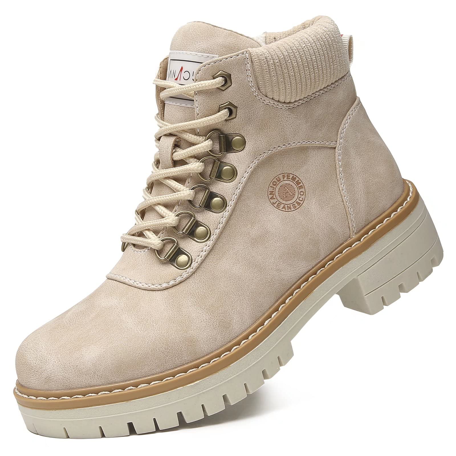 ANJOUFEMME Women's Waterproof Winter Hiking Boots - Lightweight Warm Snow Boots for Outdoor Walking, Backpacking & Casual Wear | Perfect for Snowy Trails, Mountain Trekking & Cold Weather Adventures