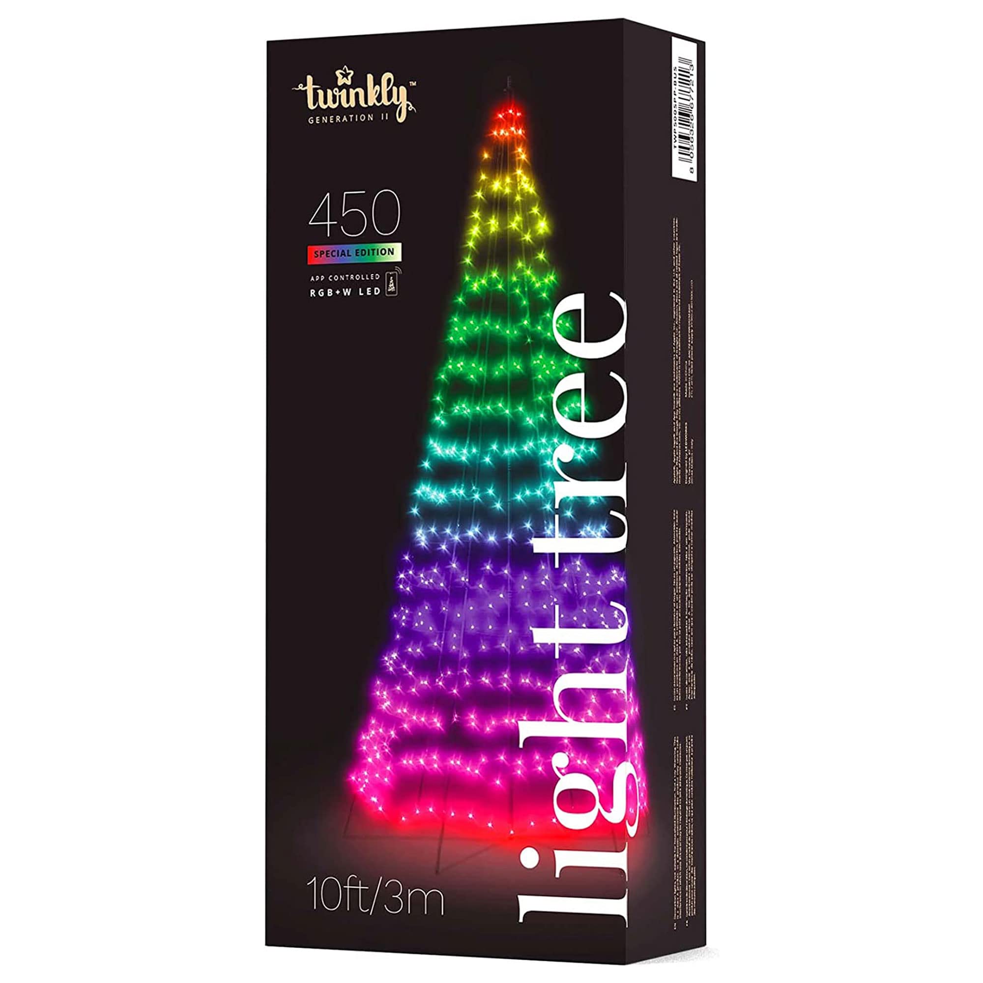 Twinkly 9.8ft Smart LED Flagpole Light Tree - 450 Multicolor & Warm White Lights, App-Controlled Outdoor Holiday Decoration for Christmas, Parties & Events