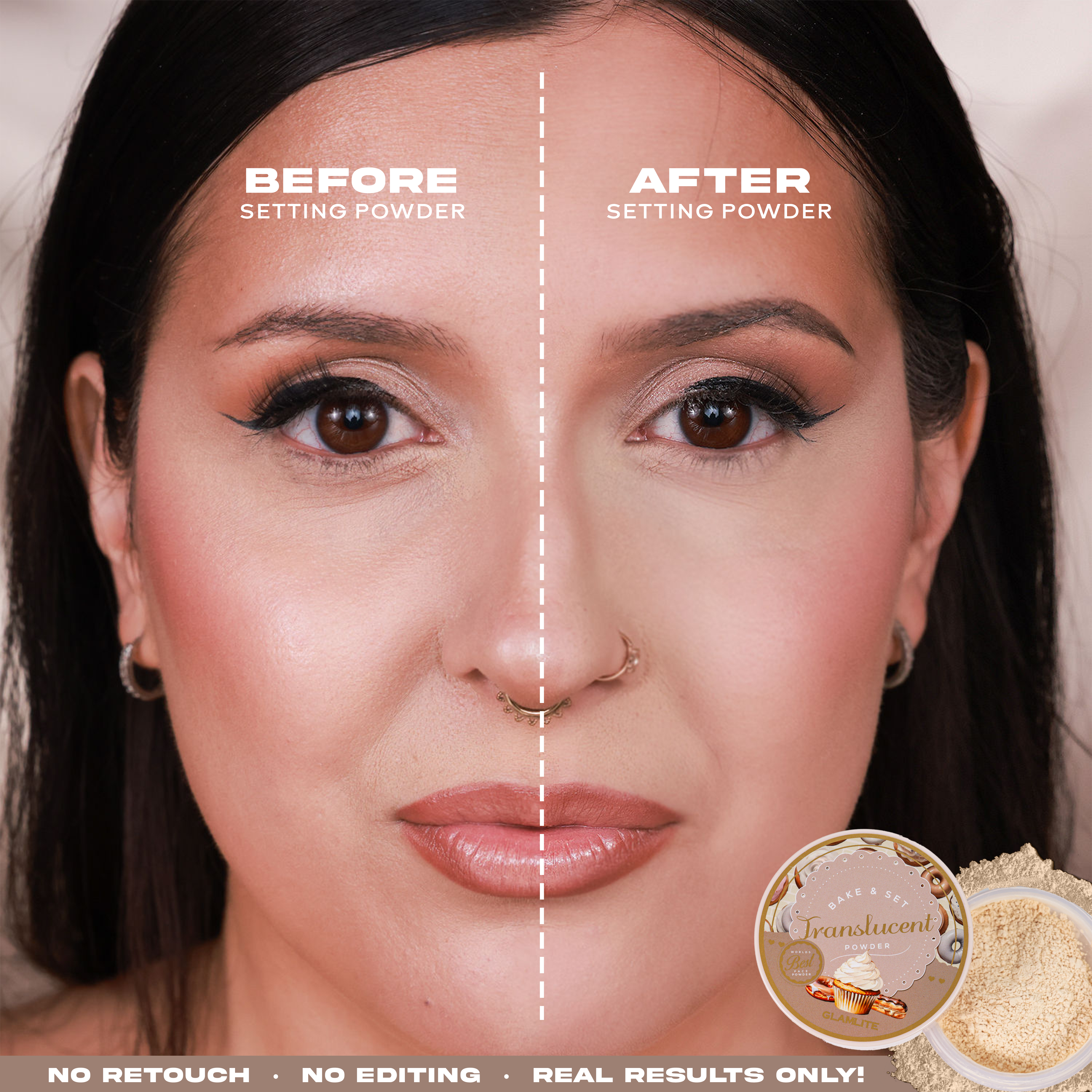 Translucent Bake & Set Powder - Oil Control & Matte Finish for Flawless Makeup | Perfect for Baking, Setting & Long-Lasting Wear | Ideal for Daily Use, Special Occasions & Professional Makeup Artists