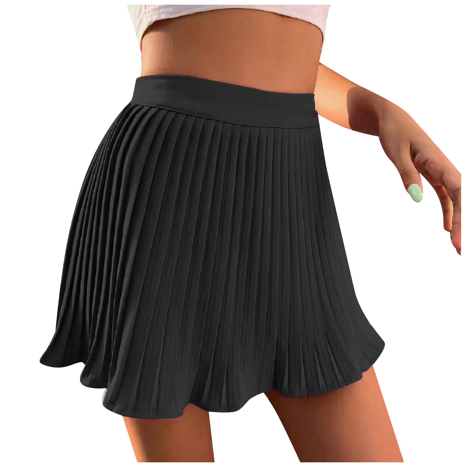 Women's High Waist Plaid A-Line Swing Skirt - Flowy Summer Mini Skirt with Pockets | Casual Outfit, Beach Wear, Party Dress for Women & Girls