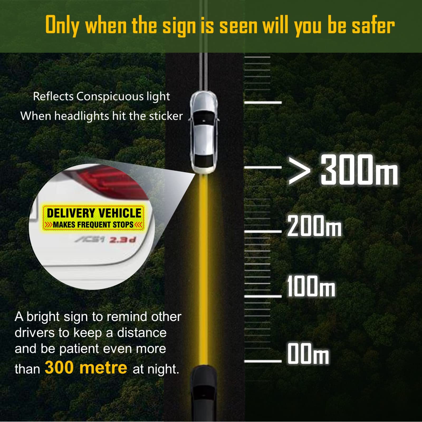 Reflective Student Driver Sticker Decal - Safety Signs for New Drivers, Car Decals for Beginners, Durable and Visible for School, Parking, and Highway Driving