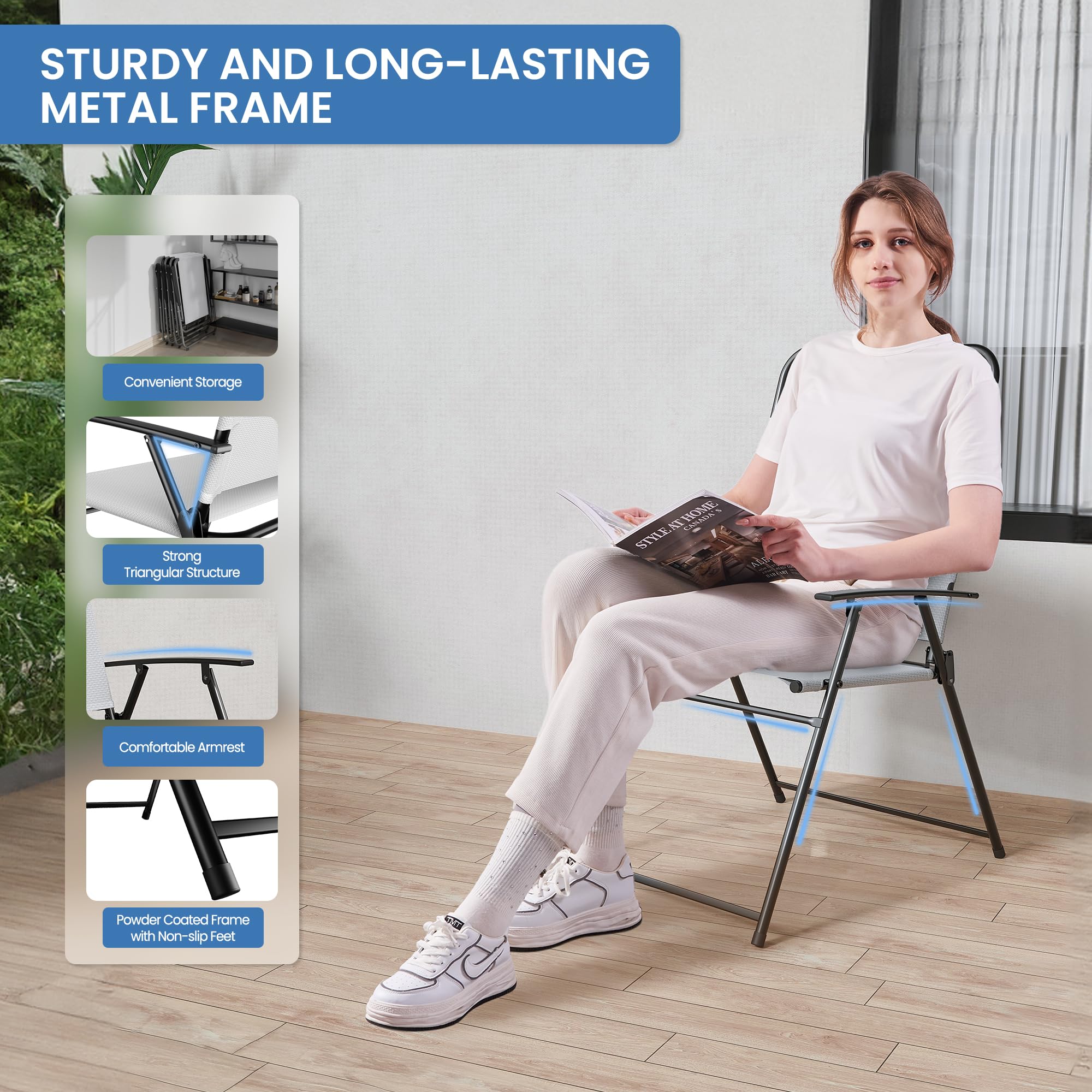 **UDPATIO 6-Piece Outdoor Patio Dining Set with Umbrella - 4 Folding Chairs & Tempered Glass Table - Perfect for Deck, Backyard, Poolside, Lawn, Garden - Weather-Resistant & Space-Saving Grey Furniture**    (场景补充: **Ideal for BBQs, Family Gatherings, and Relaxing Outdoors**)