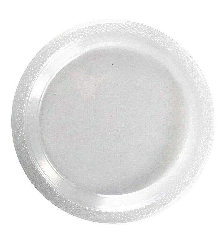 50-Pack Clear Plastic 7-Inch Plates for Wedding, Party, and Dinner Events - Disposable Tableware for Catering, Picnics, and Family Gatherings