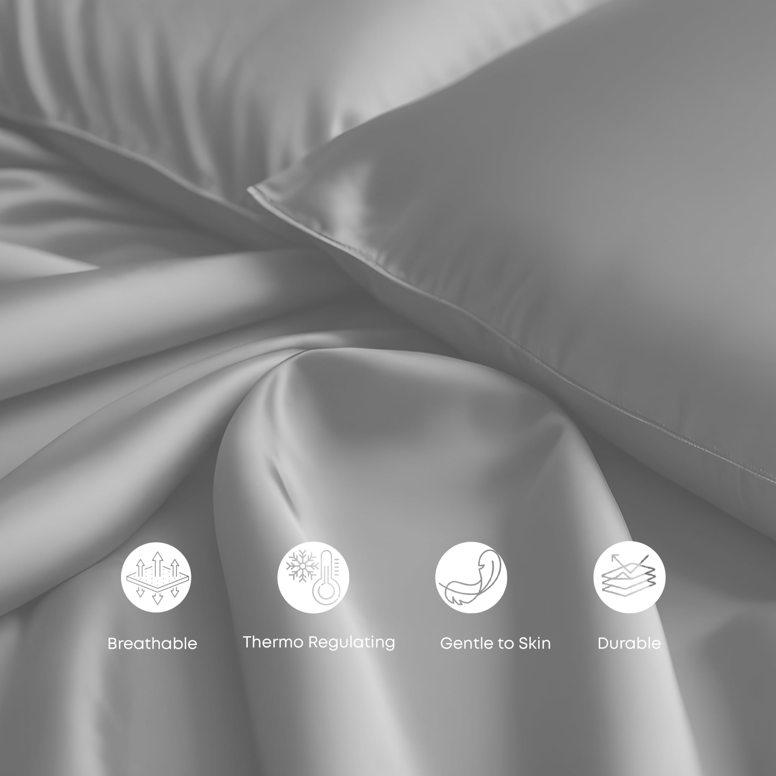 Premium Bamboo Rayon Twin Flat Sheet - Ultra Soft, Breathable & Cooling Bed Sheet for Hot Sleepers - Silver (Twin Size) - Perfect for Summer Nights & Guest Bedrooms