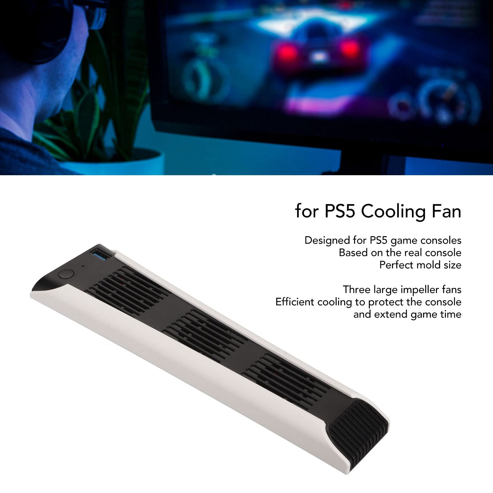 High Performance PS5 Cooling Fan with Triple High-Efficiency Heatsink - USB Powered Cooling Station for PlayStation 5 - Perfect for Gaming Sessions & Preventing Overheating