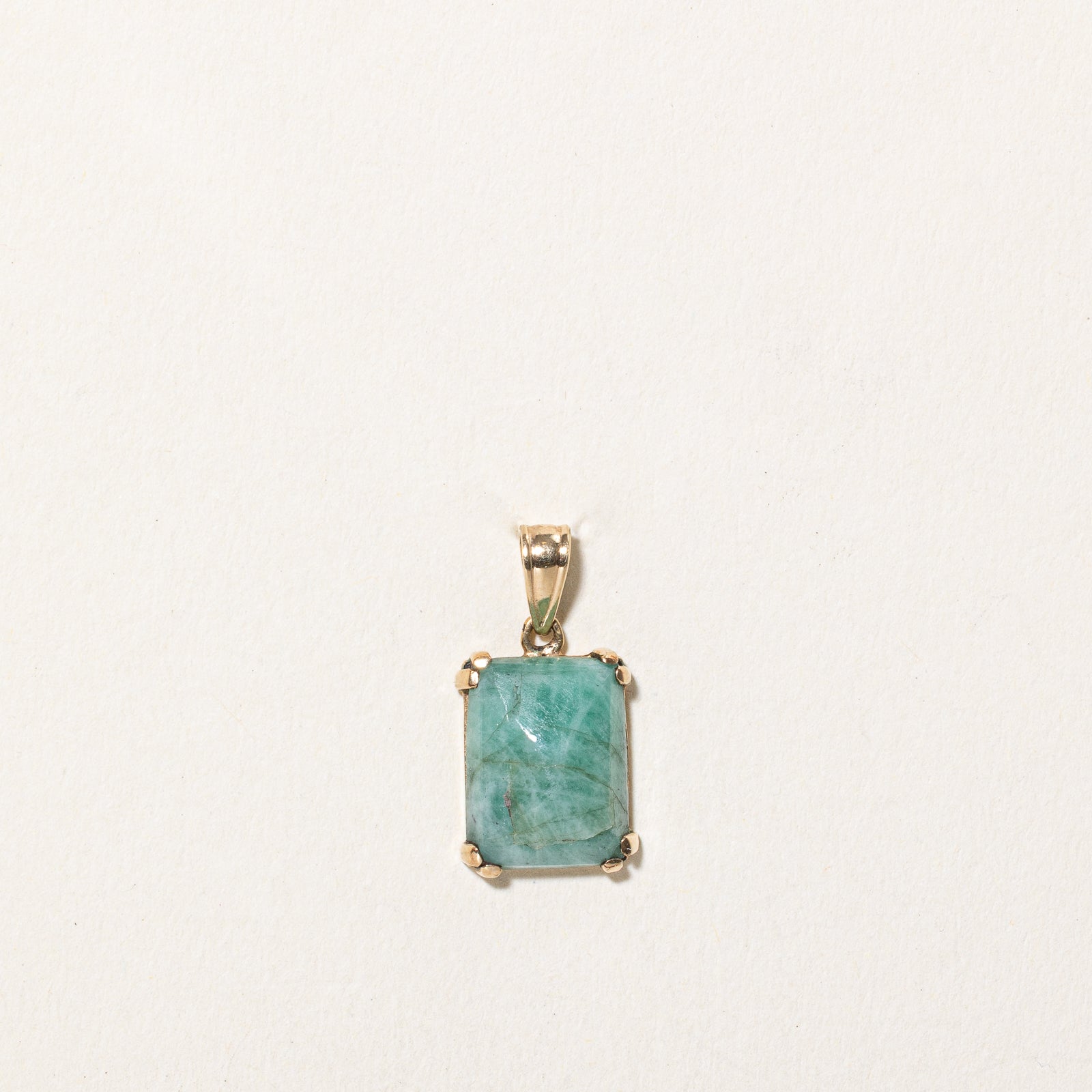 3.80ct Natural Rectangle Cabochon Jadeite Pendant Necklace - Elegant Green Gemstone Jewelry for Women, Perfect for Weddings, Parties & Special Occasions