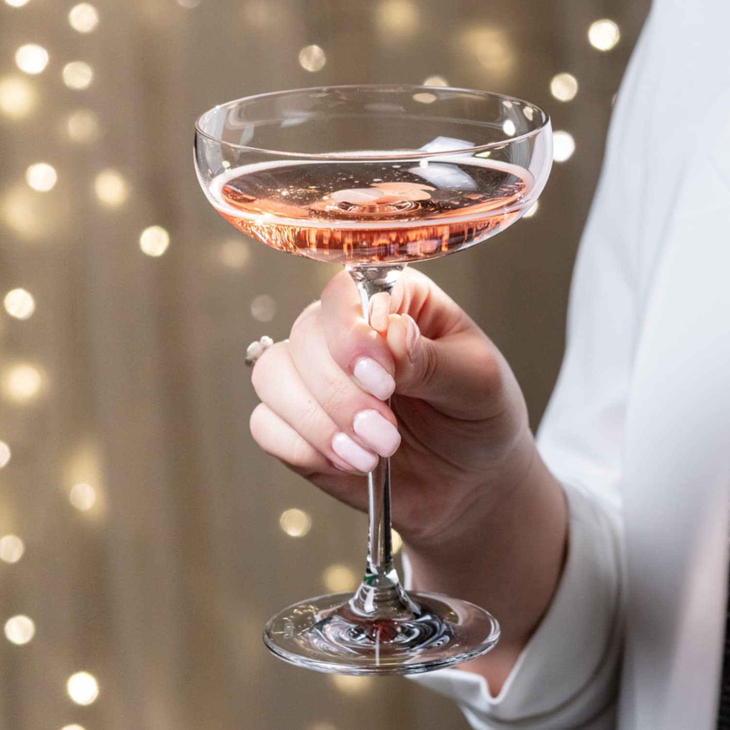 Premium Krosno Glassware Set - 6 Large White Wine Glasses (13.2 oz) & 6 Champagne Coupe Glasses (8.1 oz) | Elegant Drinkware for Home Bar, Wedding Reception & Dinner Party | Dishwasher Safe Crystal Clear Glass Cups